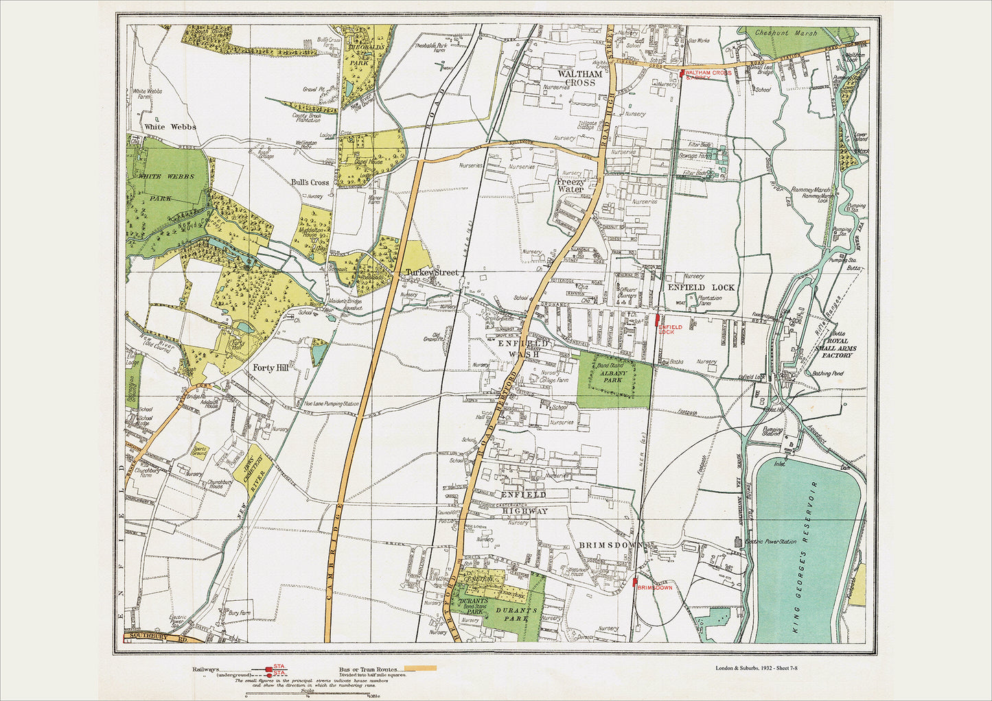 London in 1932 Series - Waltham Cross, Enfield Lock area (Lon1932-7-8)