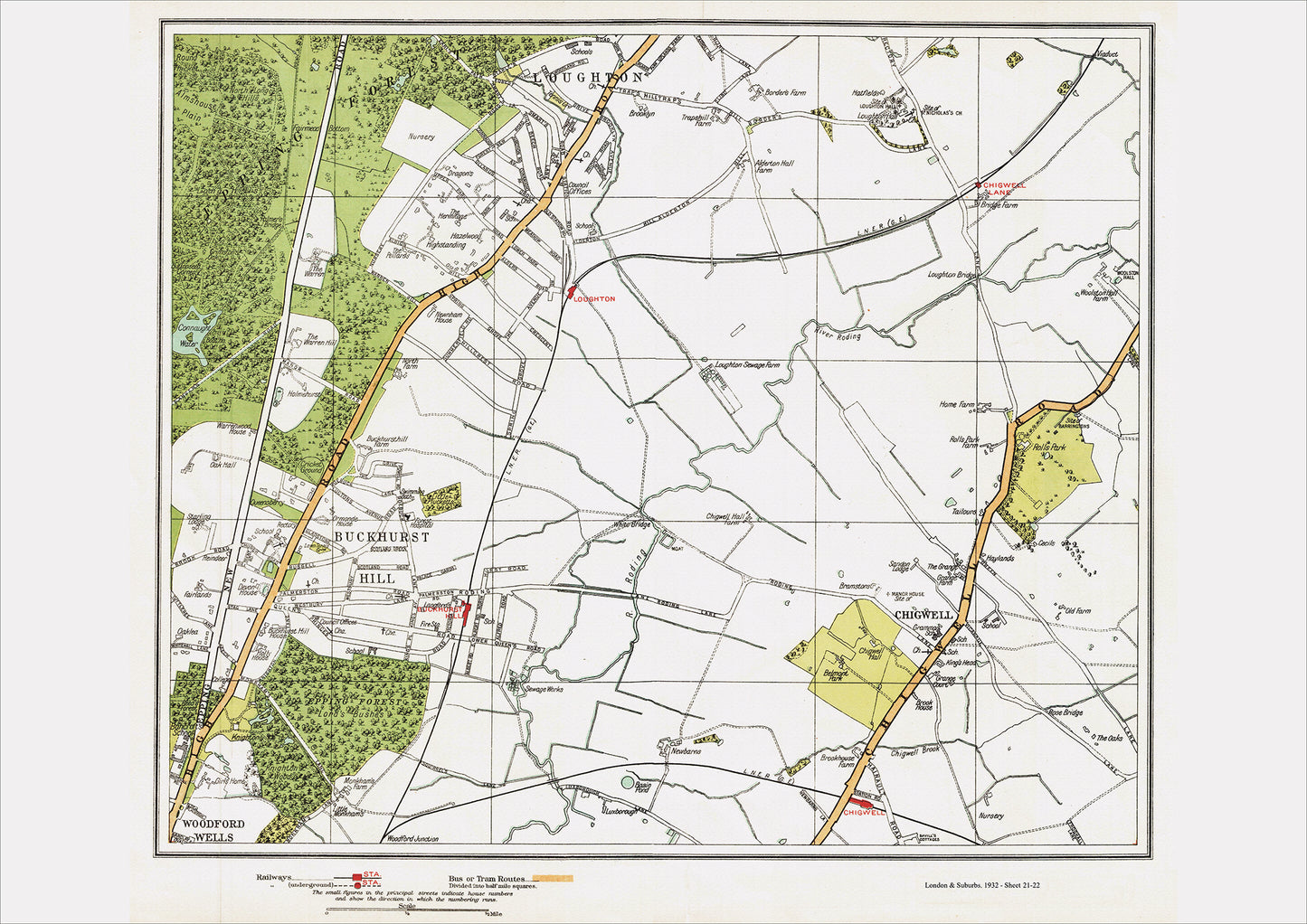 London in 1932 Series - Buckhurst Hill and Chigwell area (Lon1932-21-22)