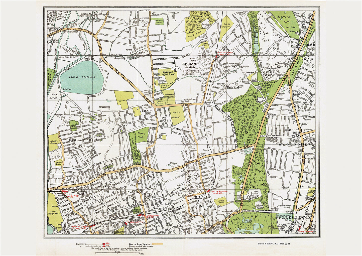 London in 1932 Series - Walthamstow and Highams Park area (Lon1932-33-34)