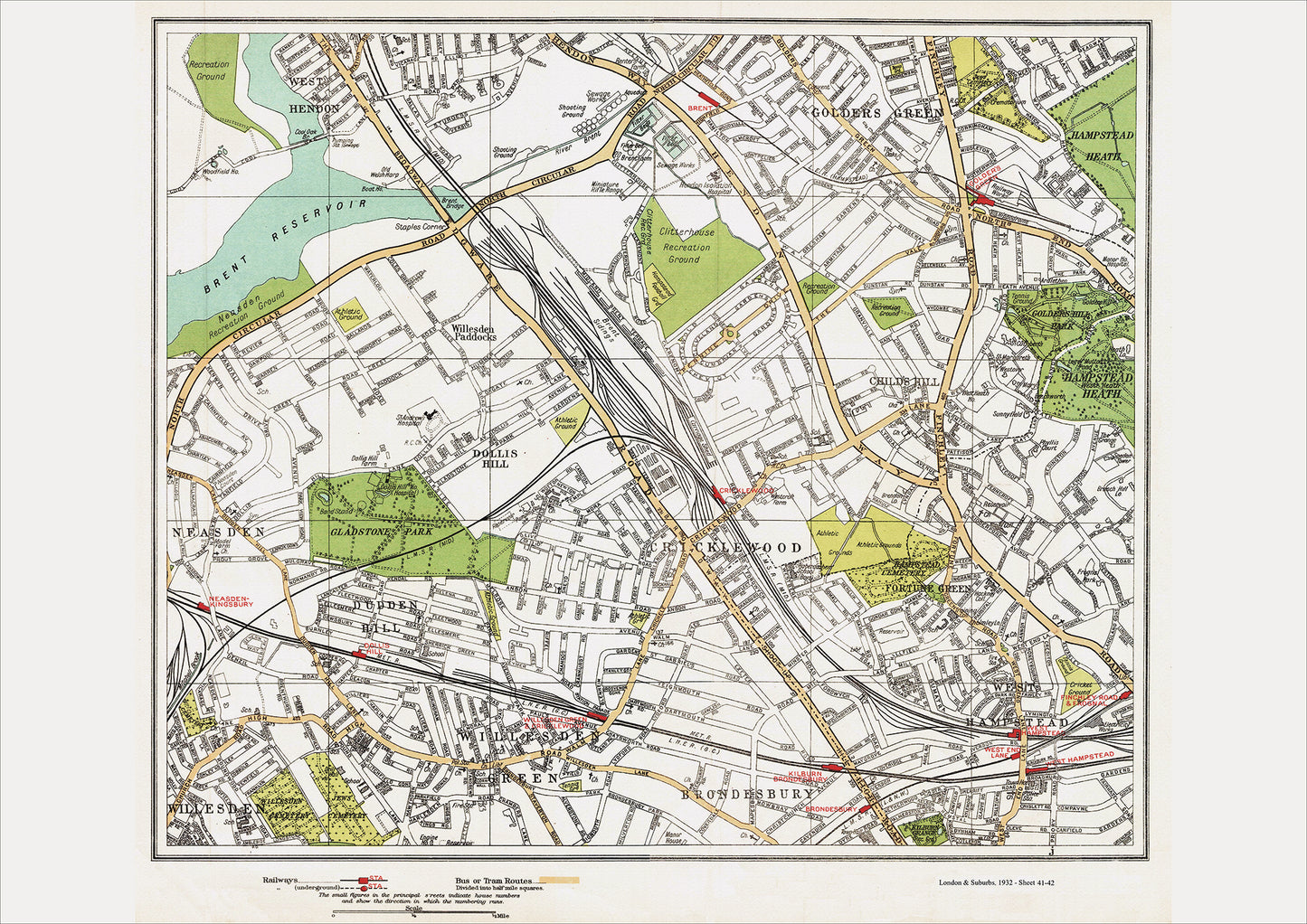 London in 1932 Series - Cricklewood and West Hampstead area (Lon1932-41-42)