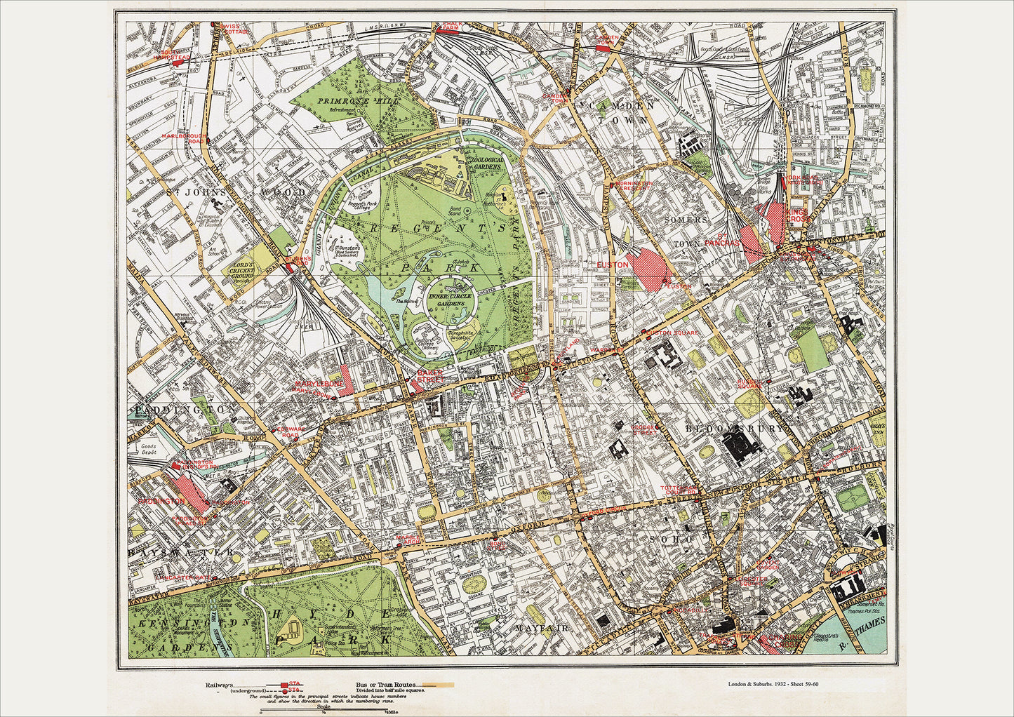 London in 1932 Series - Regents Park and Mayfair area (Lon1932-59-60)