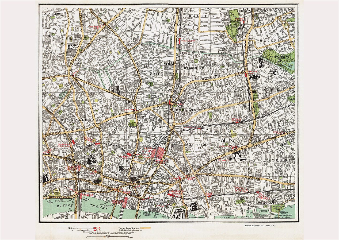 London in 1932 Series - Shoreditch, Whitechapel and Hoxton area (Lon1932-61-62)