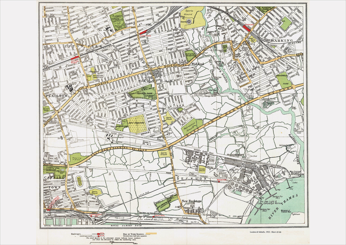 London in 1932 Series - East Ham and Beckton area (Lon1932-65-66)