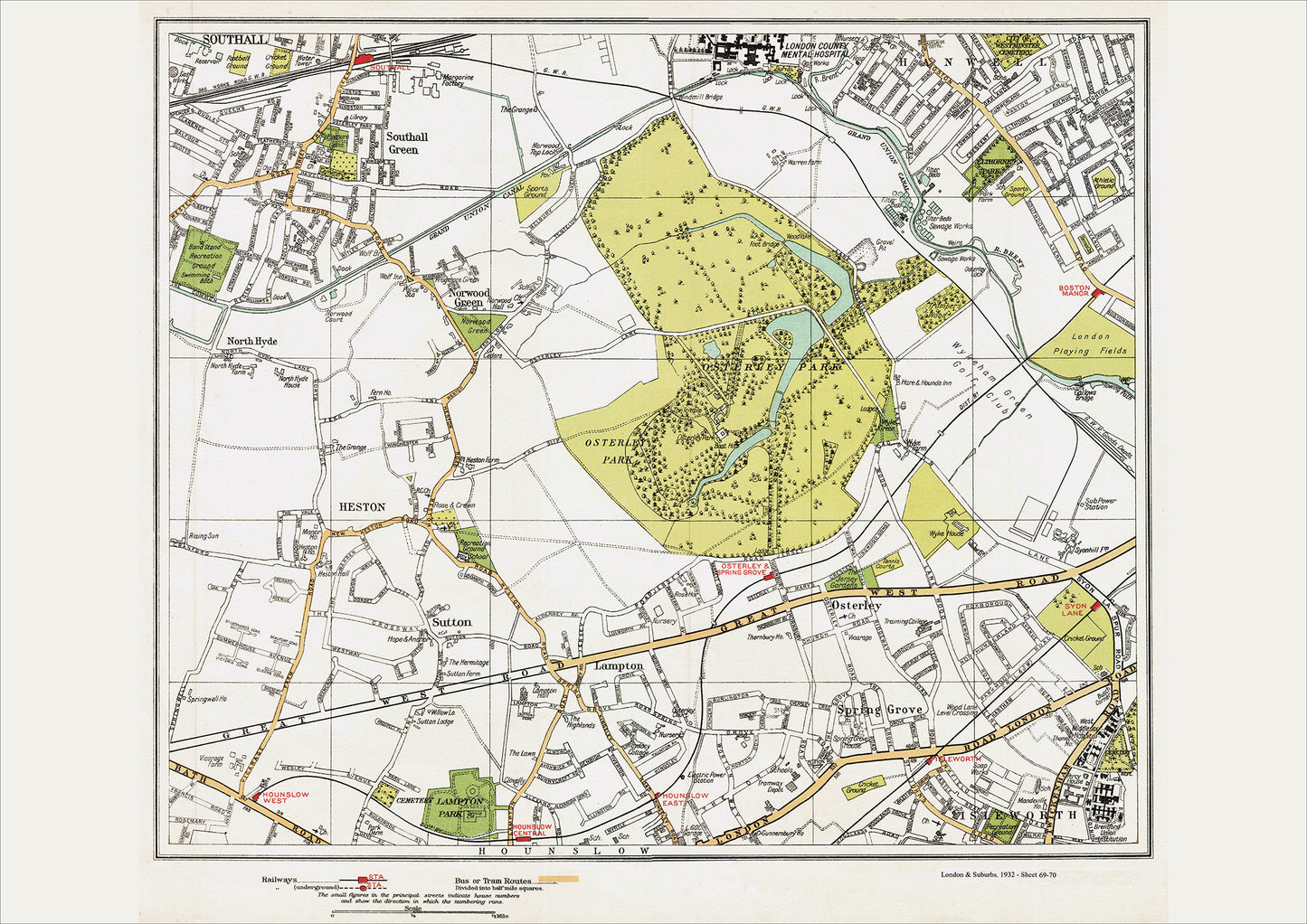 London in 1932 Series - Southall Green and Osterley area (Lon1932-69-70)