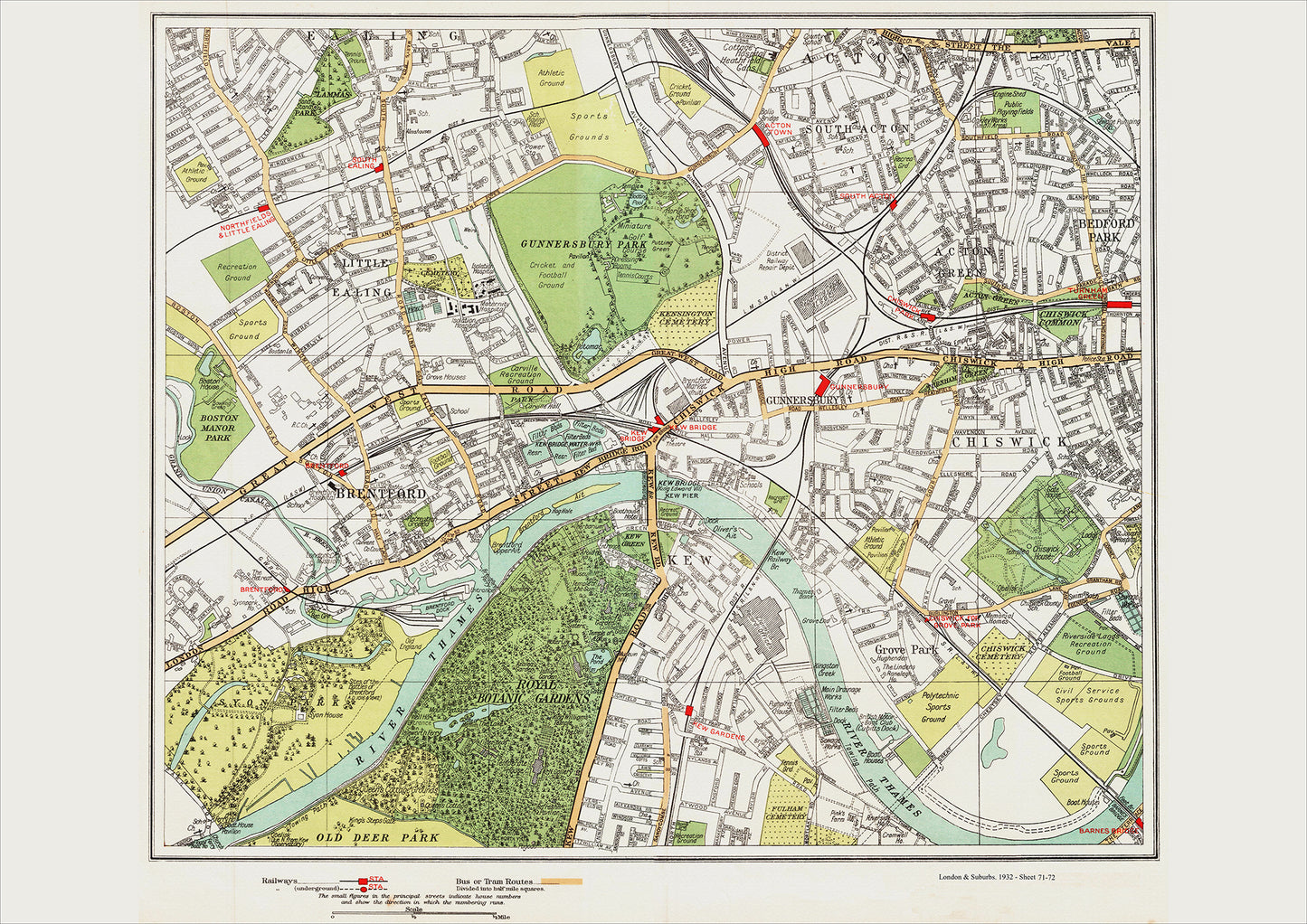 London in 1932 Series - Brentford, Kew and Chiswick area (Lon1932-71-72)