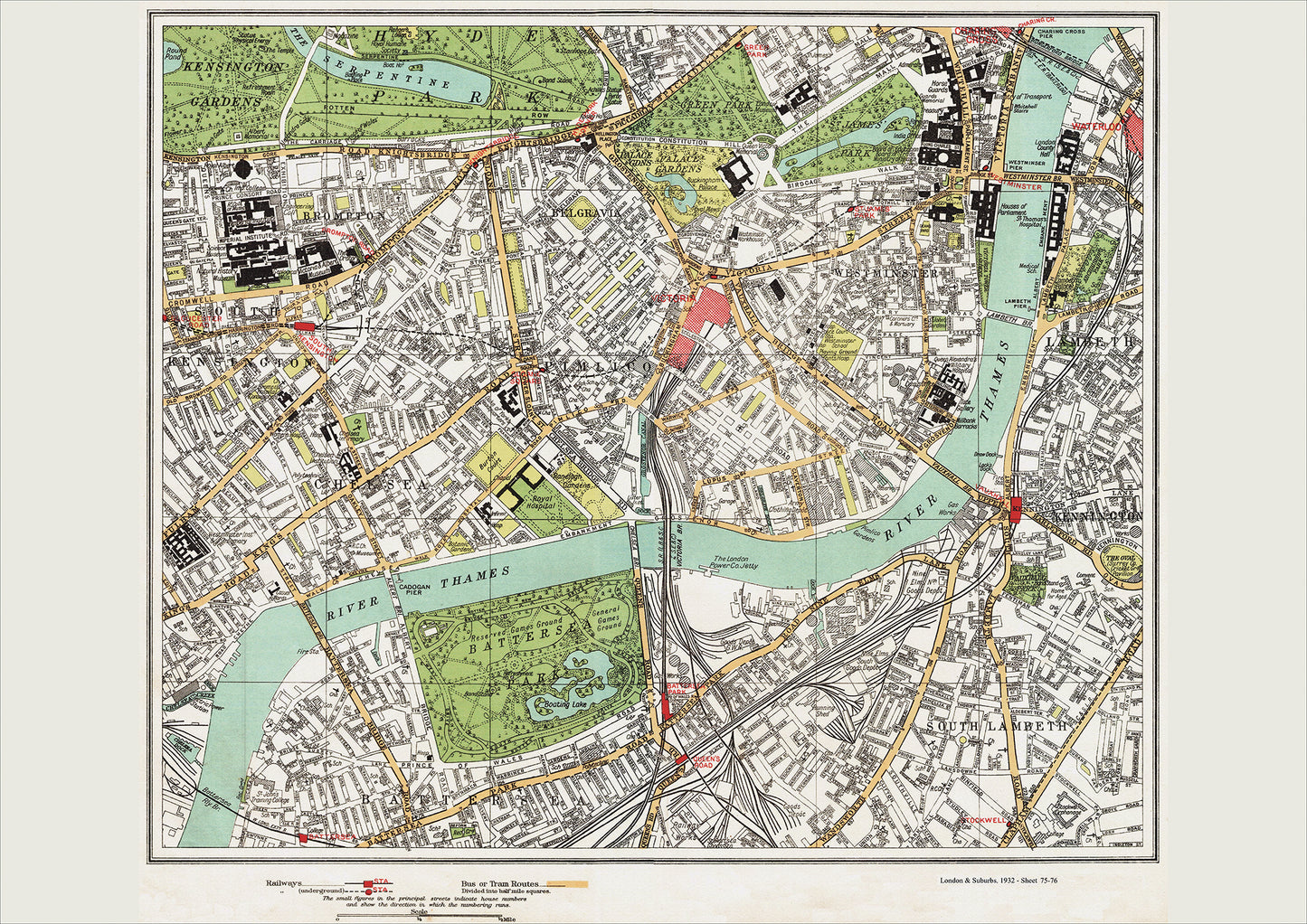 London in 1932 Series - Brompton, Pimlico and Westminster area (Lon1932-75-76)