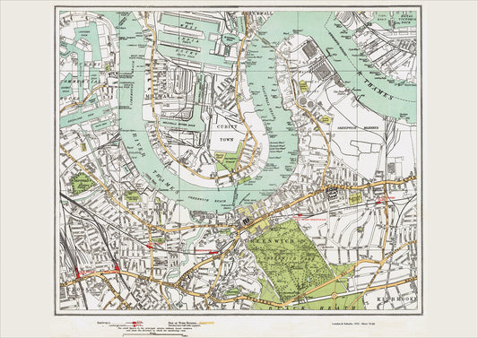 London in 1932 Series - Millwall, Deptford, Greenwich area (Lon1932-79-80)