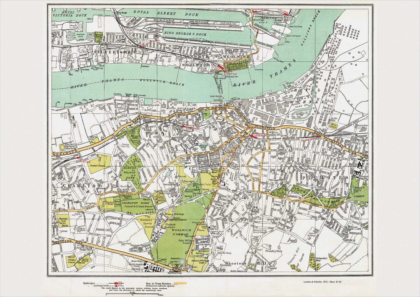 London in 1932 Series - Woolwich, Silvertown, Charlton area (Lon1932-81-82)