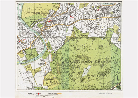 London in 1932 Series - Richmond, East Sheen, Petersham area, Mortlake, Ham (north) area (Lon1932-87-88)