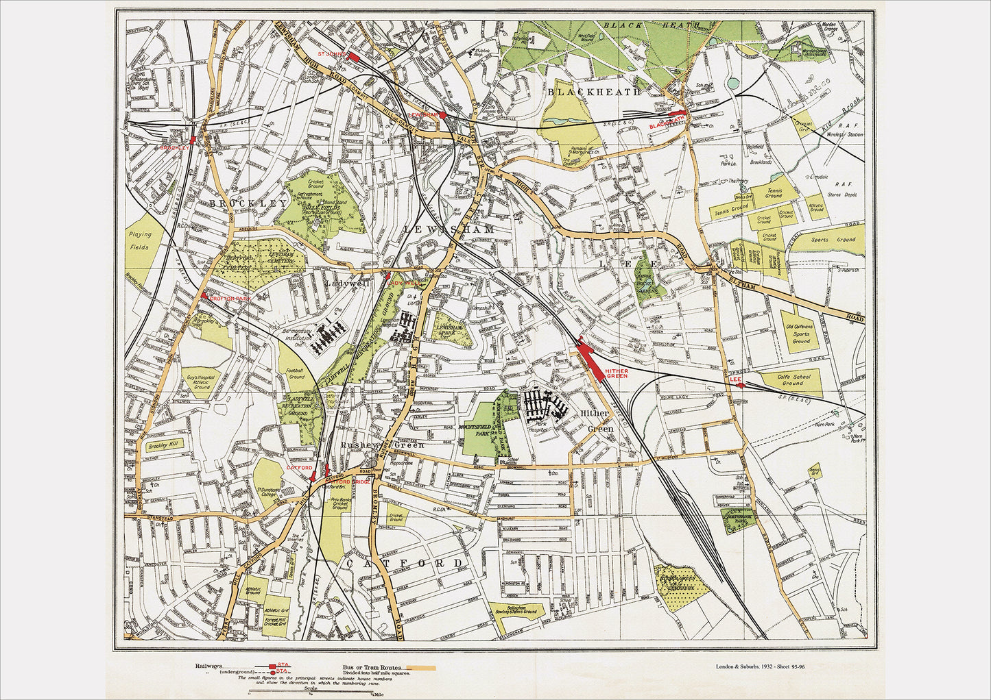 London in 1932 Series - Blackheath, Lewisham, Catford area (Lon1932-95-96)