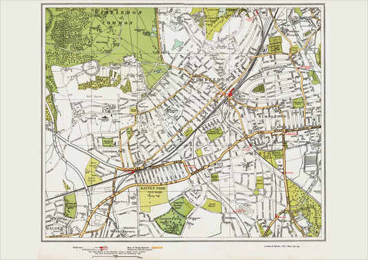 London in 1932 Series - Wimbledon, Merton, Raynes Park area (Lon1932-105-106)