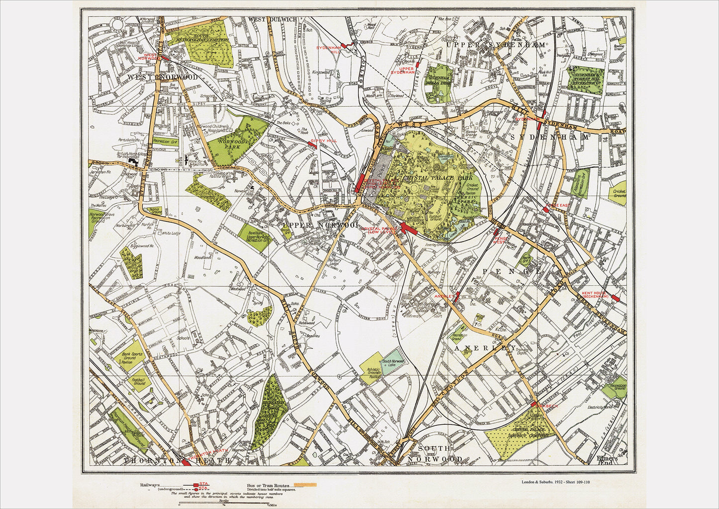 London in 1932 Series - Sydenham, Penge, Norwood area (Lon1932-109-110)