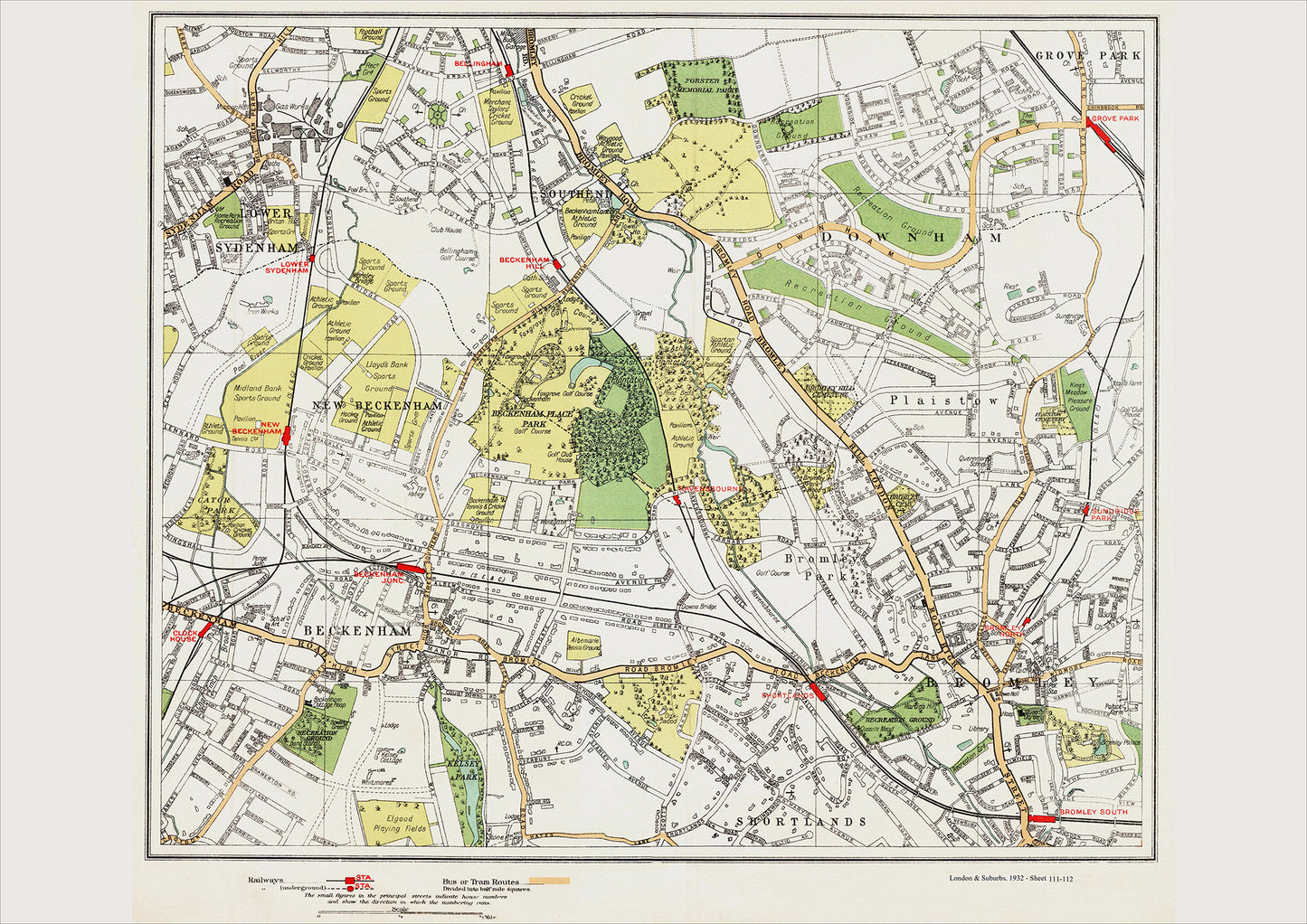 London in 1932 Series - Beckenham, Bromley, Downham area (Lon1932-111-112)