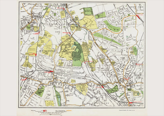 London in 1932 Series - Beckenham, Bromley, Downham area (Lon1932-111-112)