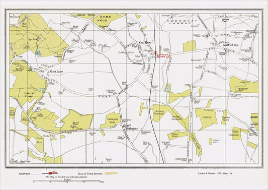 London in 1932 Series - Northaw, Cuffley, Gaws Oak, Cattlegate area (Lon1932-133)