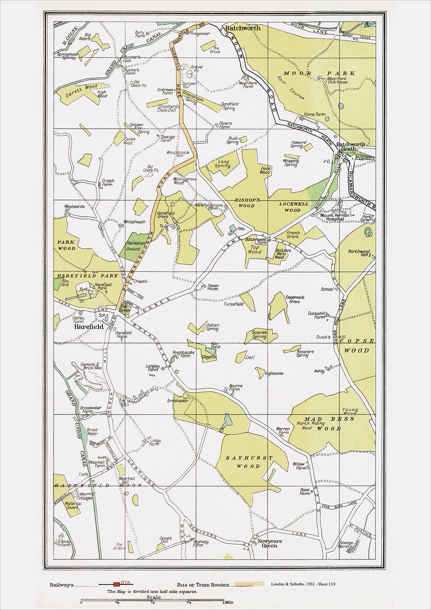 London in 1932 Series - Harefield, Batchworth Heath area (Lon1932-139)