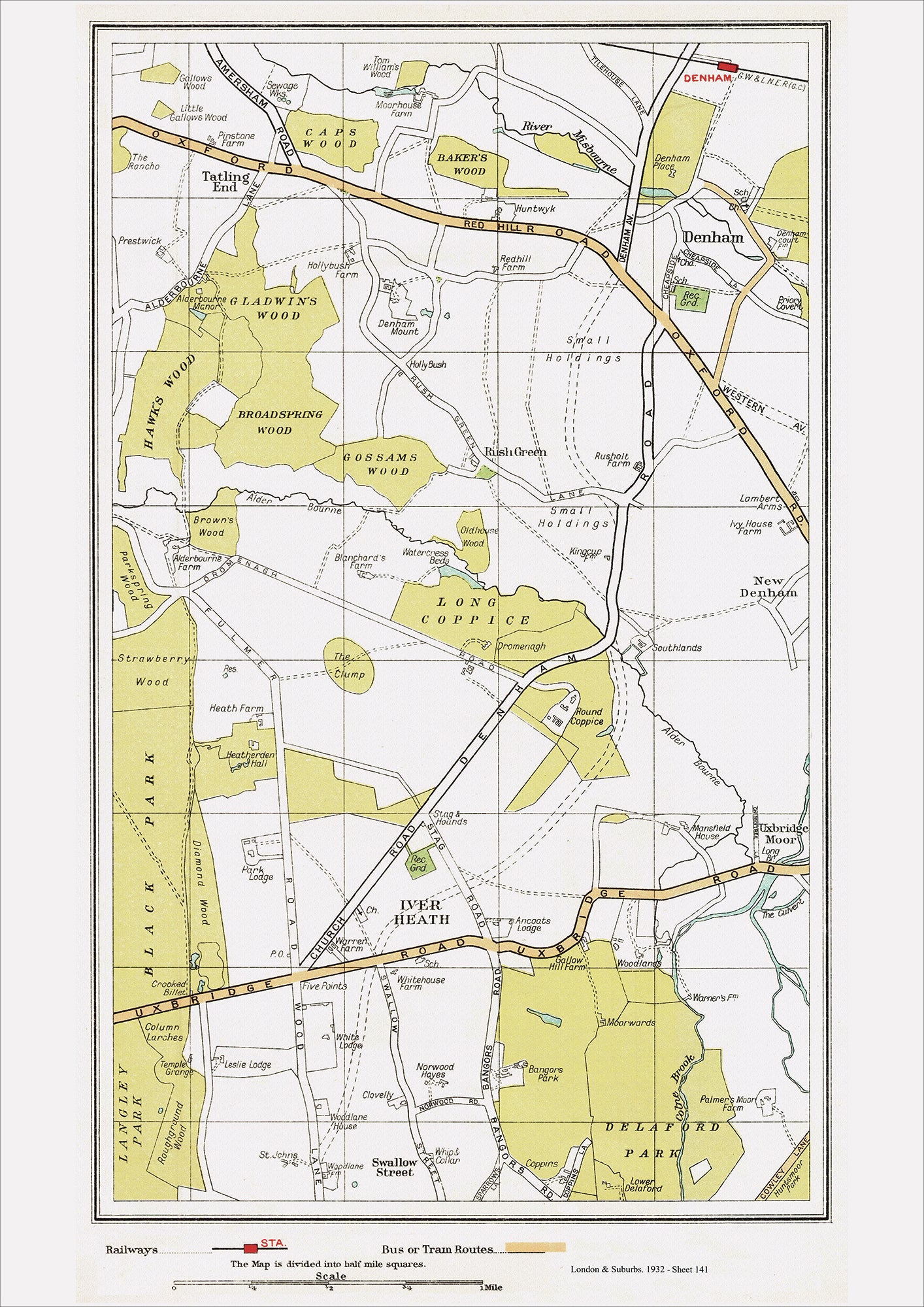 London in 1932 Series - Iver Heath, Denham area (Lon1932-141)