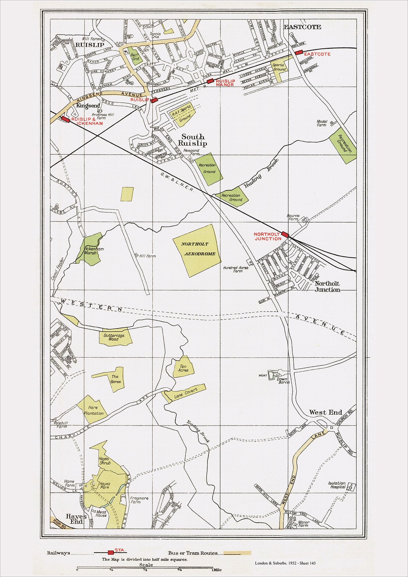 London in 1932 Series - Ruislip, South Ruislip area (Lon1932-143) – Old ...