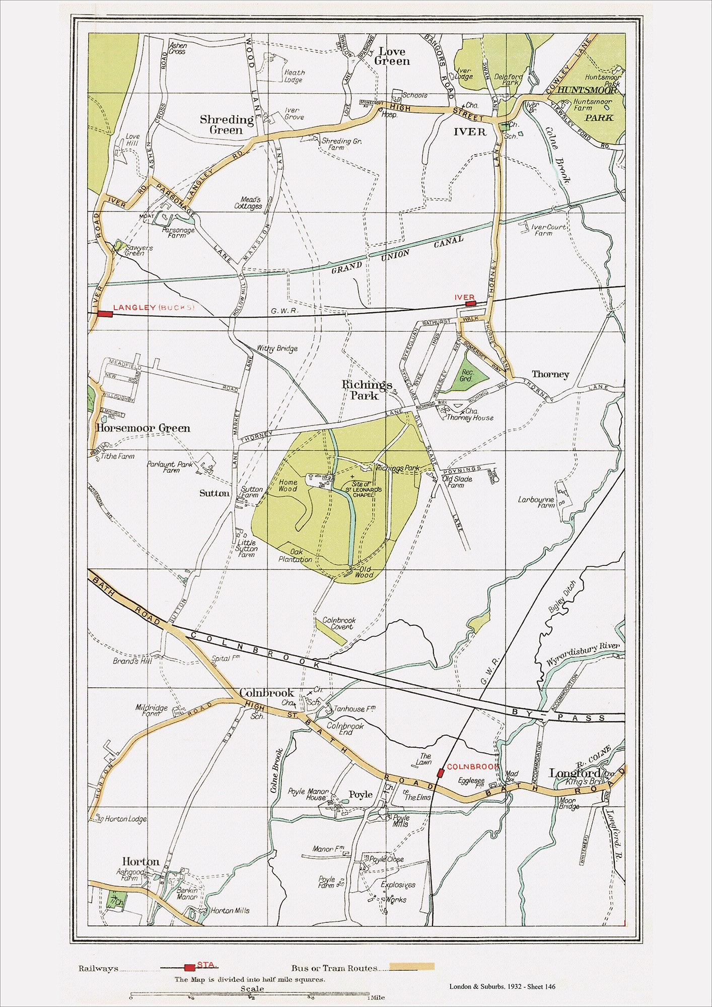 London in 1932 Series - Iver, Ritching Park, Colnbrook area (Lon1932-146)