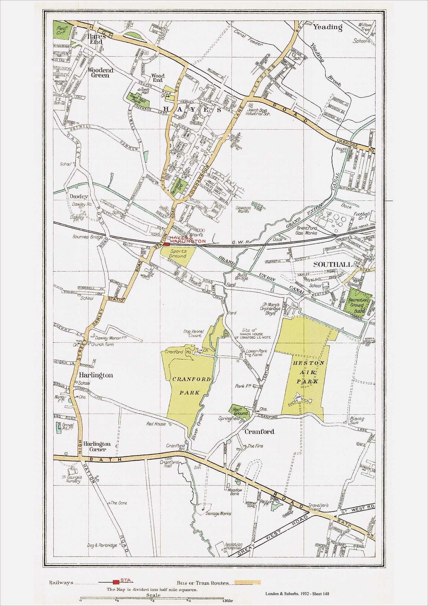 London in 1932 Series - Hayes, Southall, Cranford area (Lon1932-148)