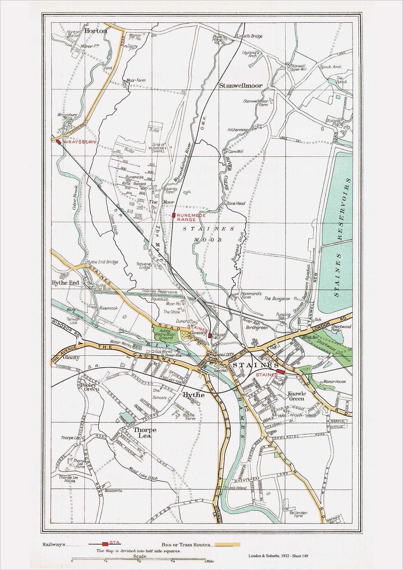 London in 1932 Series - Staines, Stanwellmoor area (Lon1932-149)