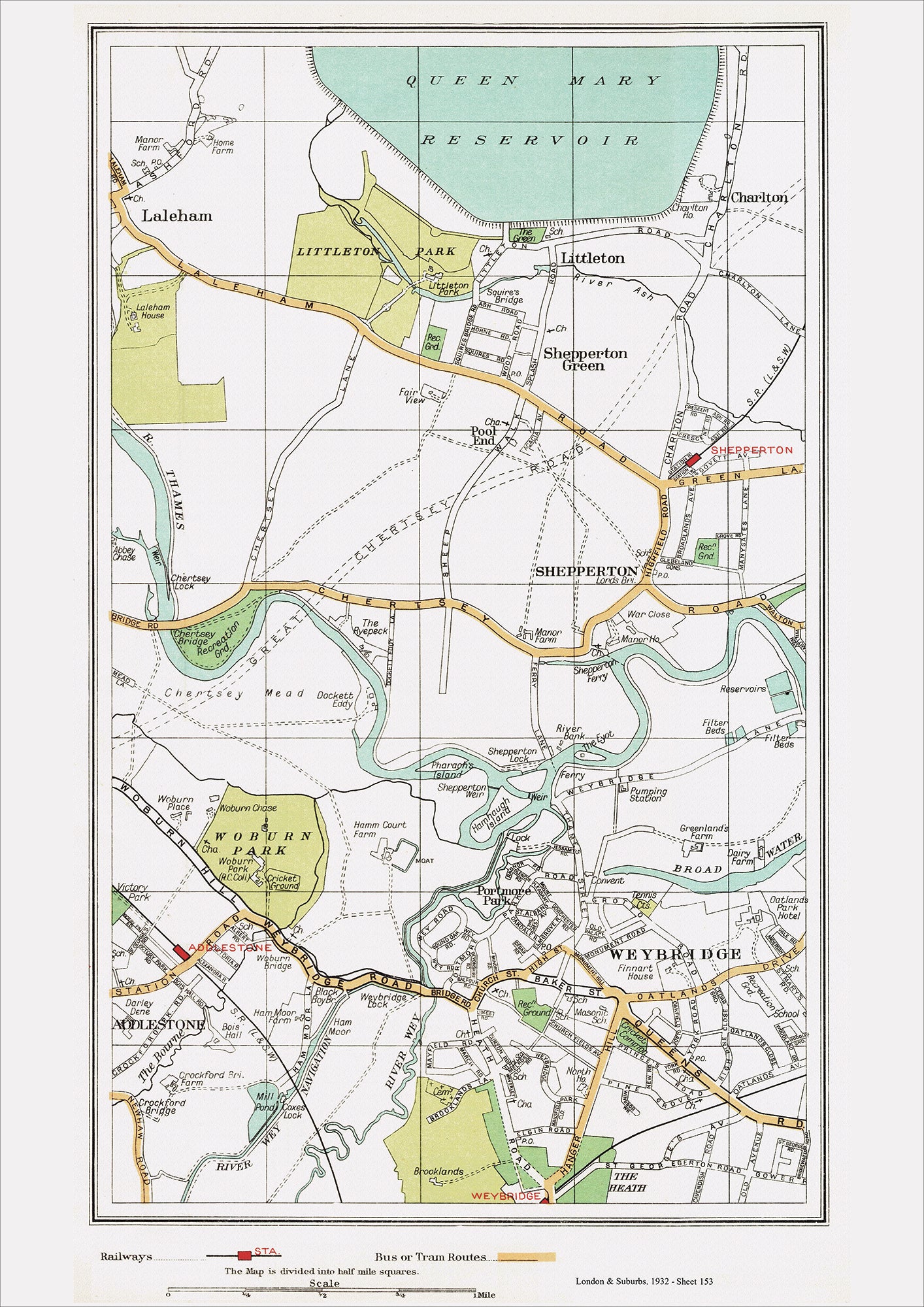 London in 1932 Series - Weybridge, Shepperton area (Lon1932-153)