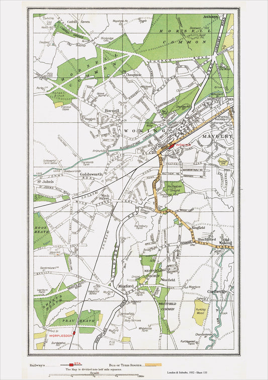 London in 1932 Series - Woking, Maybury area (Lon1932-155)