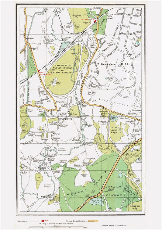 London in 1932 Series - Byfleet, Wisley, Brooklands Motor Course & Aviation Ground area (Lon1932-157)