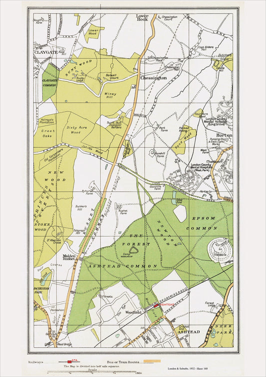 London in 1932 Series - Chessington, Ashtead area (Lon1932-160)