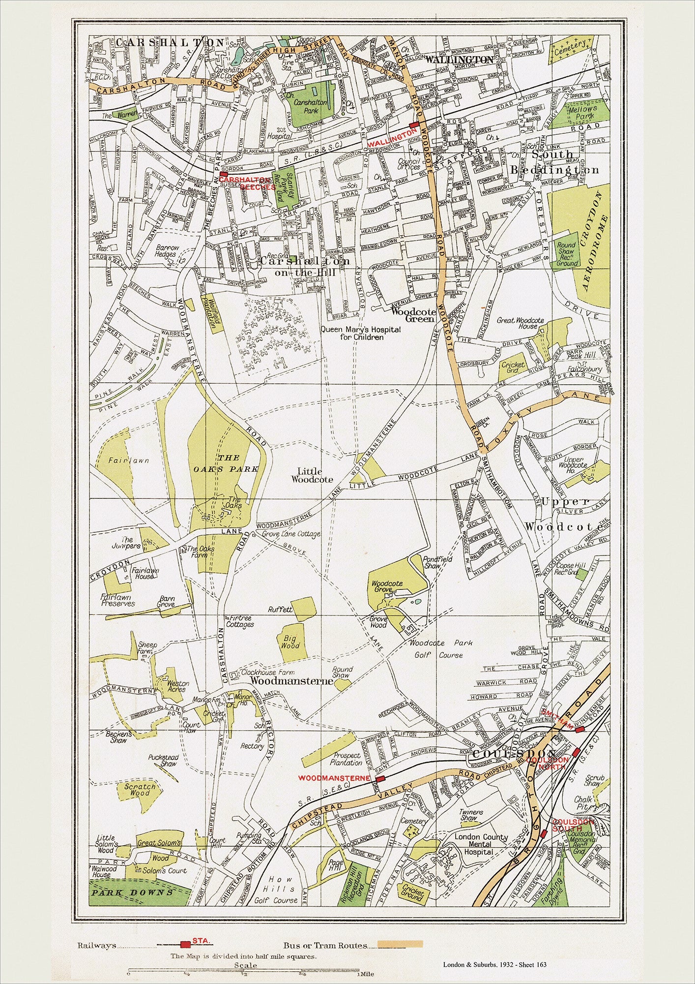 London in 1932 Series - Carshalton (south), Coulsdon area (Lon1932-163 ...