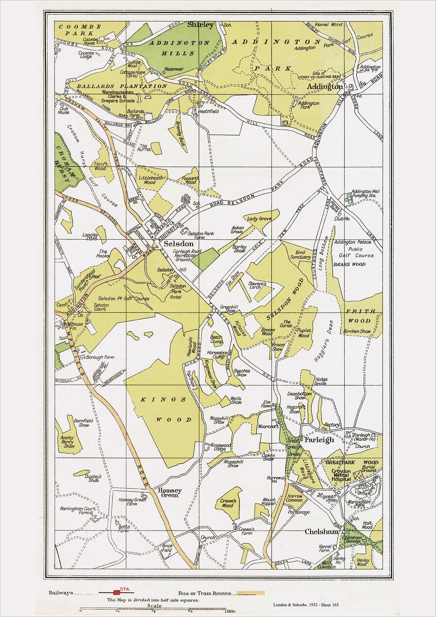 London in 1932 Series - Selsdon, Farleigh, Chelsham area (Lon1932-165)