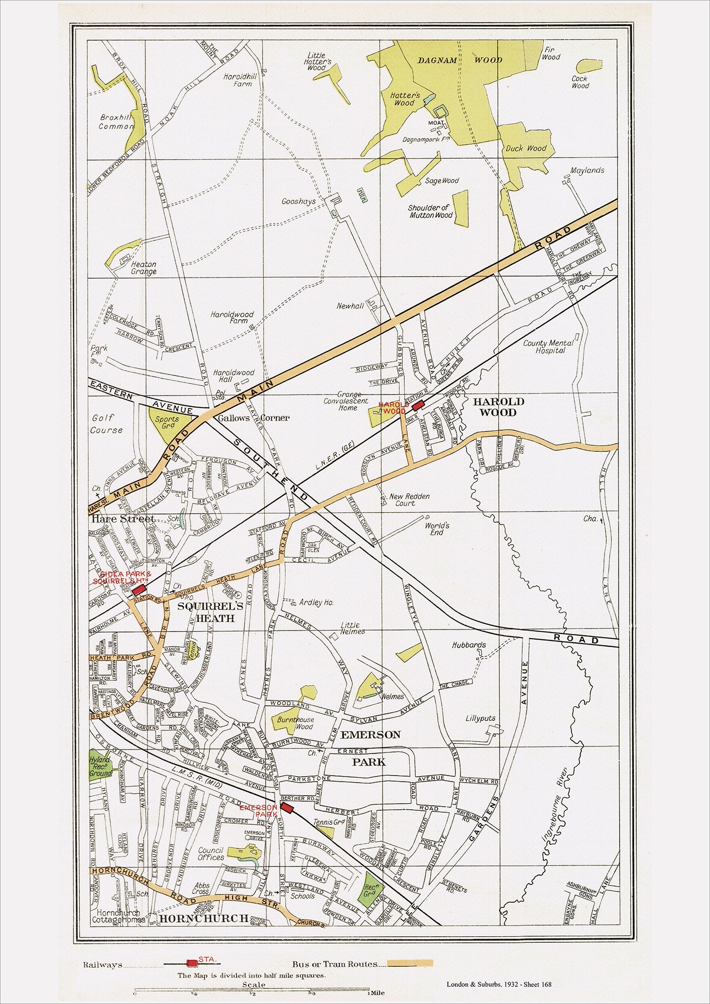 London in 1932 Series - Hornchurch (north) area (Lon1932-168)