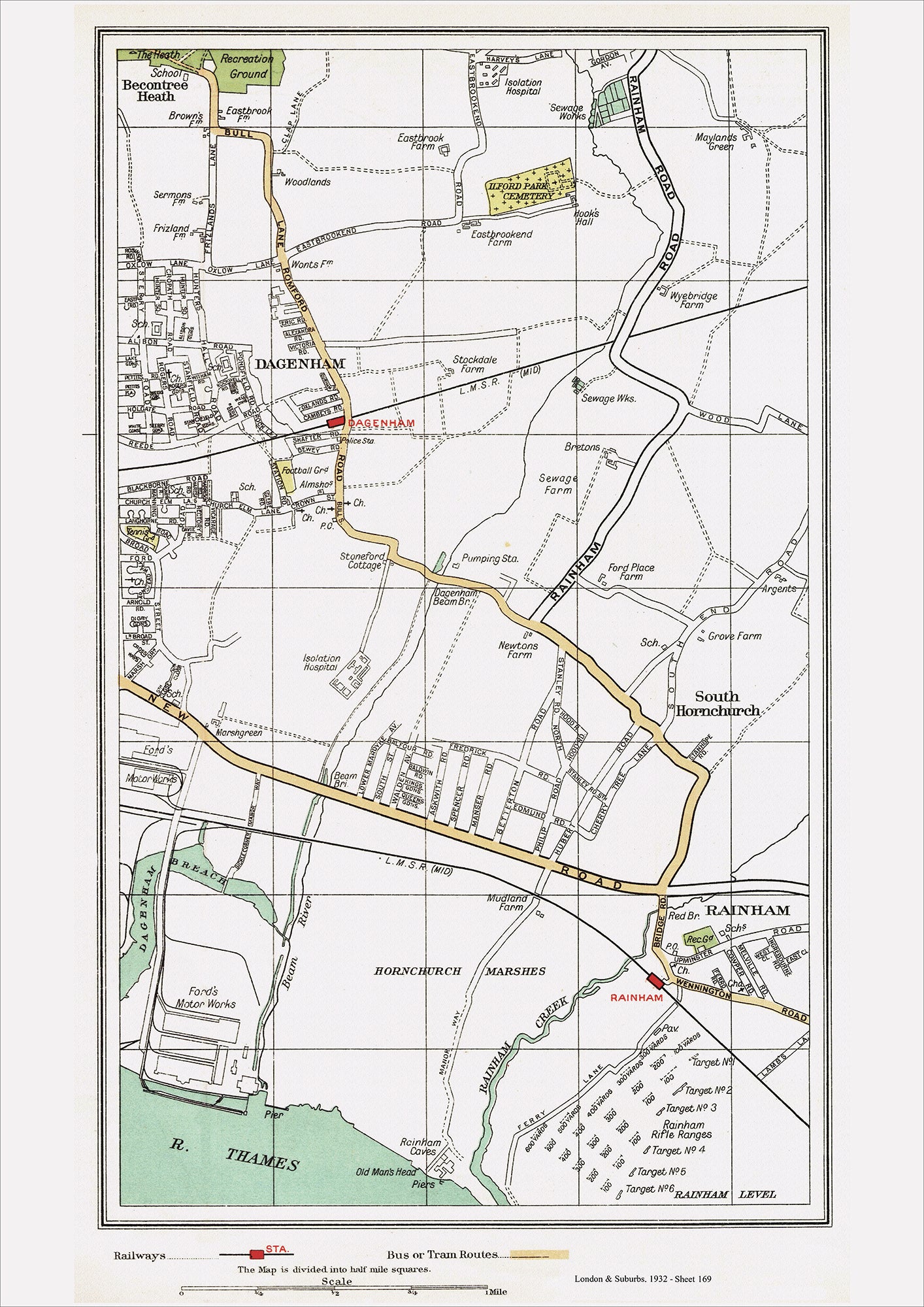 London in 1932 Series - Dagenham, Rainham area (Lon1932-169)