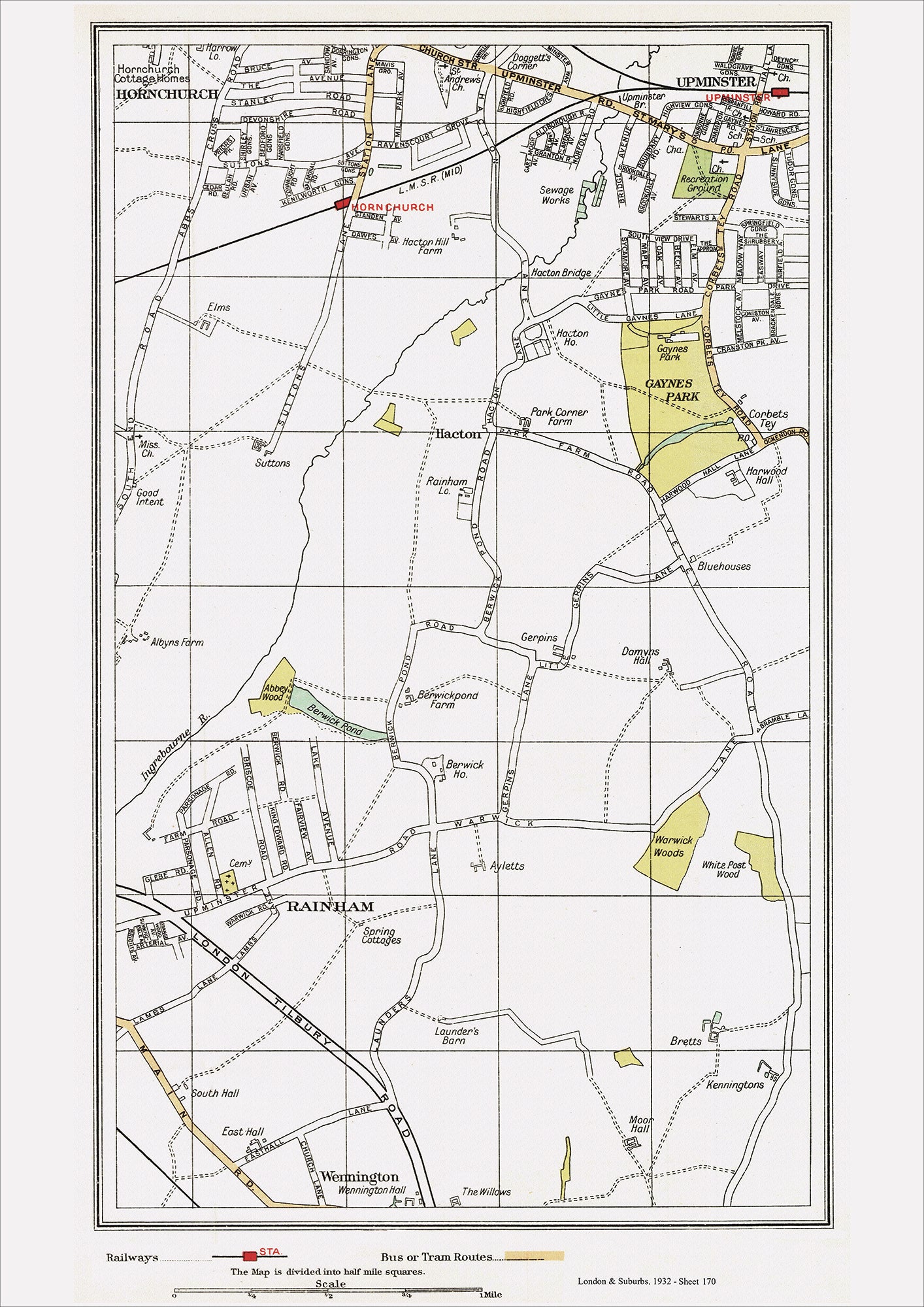 London in 1932 Series - Upminster, Rainham area (Lon1932-170)