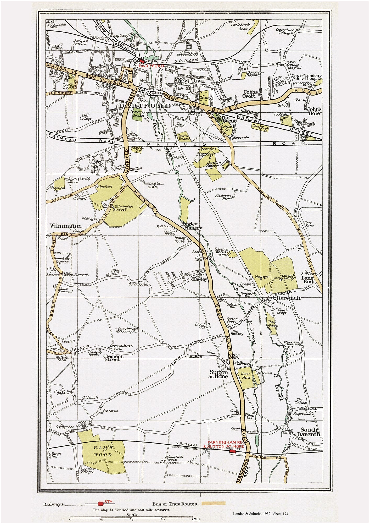 London in 1932 Series - Dartford, Sutton at Hone area (Lon1932-174)