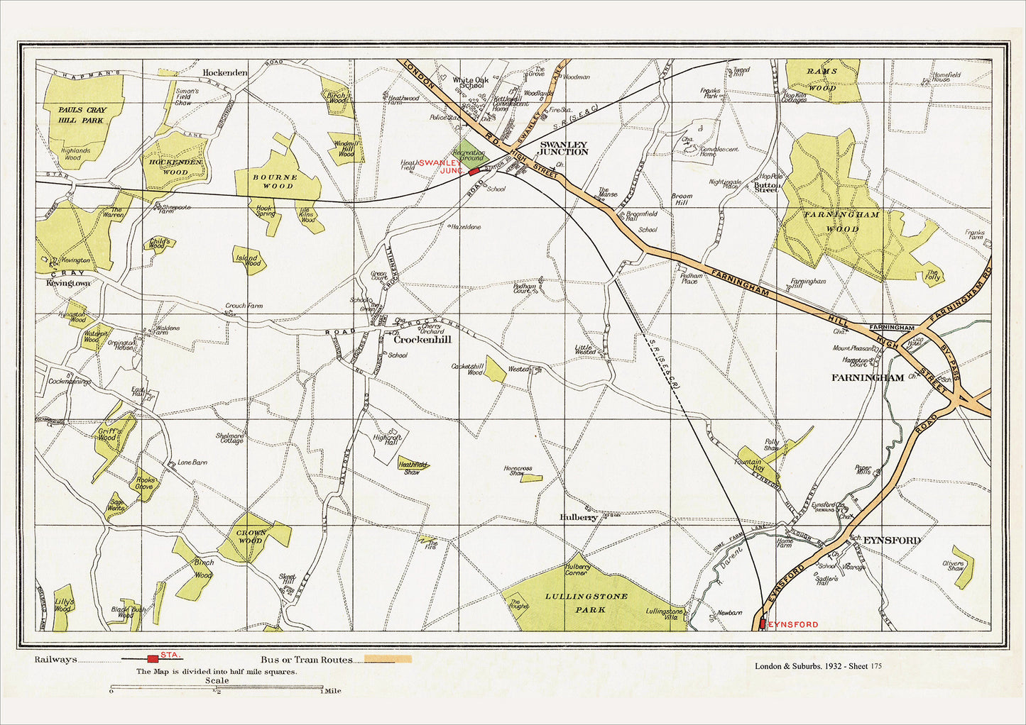 London in 1932 Series - Swanley Junction, Farningham area (Lon1932-175)